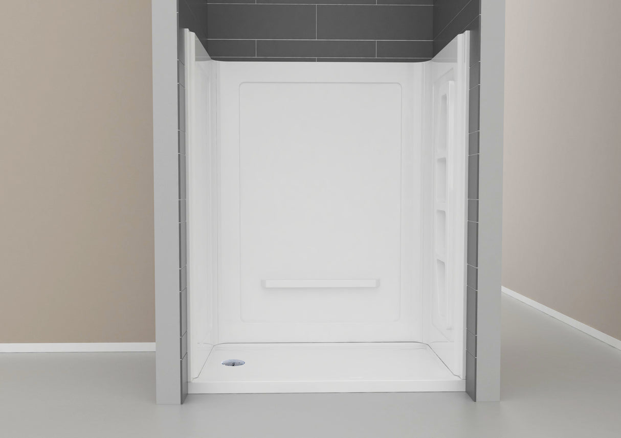 ANZZI SW-AZ8077 Rose 60 in. x 36 in. x 74 in. 3-piece DIY Friendly Alcove Shower Surround in White