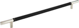 Atlas Homewares Zanzibar Black Leather Pull 11 5/16 Inch (c-c) Polished Chrome