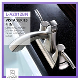 ANZZI L-AZ014BN Vista Series 4 in. Centerset 2-Handle Mid-Arc Bathroom Faucet in Brushed Nickel