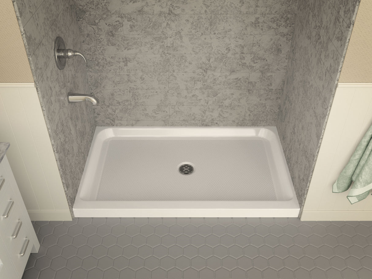 ANZZI SB-AZ04CD-R Jebel 36 x 60  in. Center Drain Single Threshold Shower Base in White