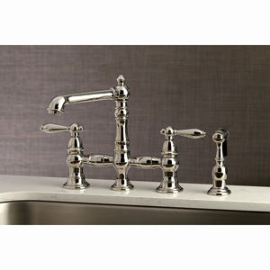 Kingston Brass KS7276ALBS Kitchen Faucet with Side Sprayer, Polished Nickel