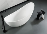 Black Matte Arched Solid Surface Resin Bathroom / Shower Stool