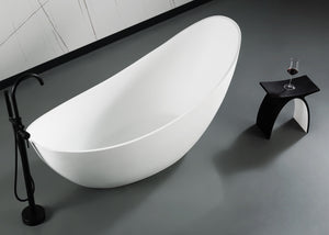 Black Matte Arched Solid Surface Resin Bathroom / Shower Stool