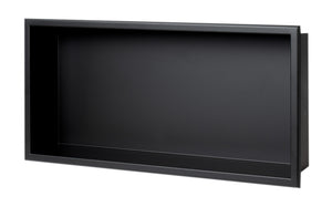 ALFI brand 24 x 12 Black Matte Stainless Steel Horizontal Single Shelf Bath Shower Niche