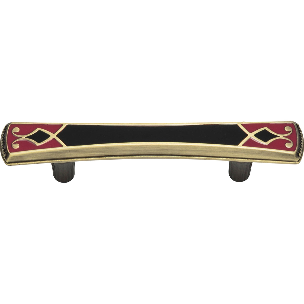 Atlas Homewares Canterbury Pull 3 Inch (c-c) Black & Red