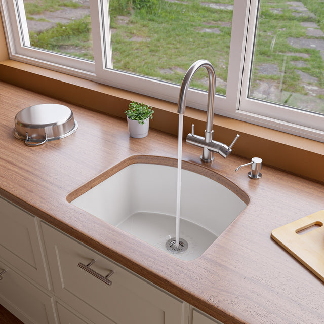 ALFI brand AB2042-BSS Brushed Stainless Steel Kitchen Faucet/Drinking Water