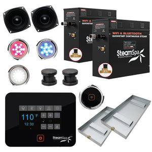 Steam Shower Generator Kit System | Oil Rubbed Bronze + Self Drain Combo| Enclosure Steamer Sauna Spa Stall Package|Touch Screen Wifi App/Bluetooth Control Panel |2x 7.5 kW Raven | RVB1500ORB-A RVB1500ORB-A