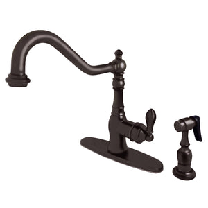 Gourmetier GSY7705ACLBS American Classic Single-Handle Kitchen Faucet with Brass Sprayer, Oil Rubbed Bronze