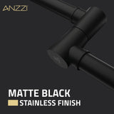 ANZZI KF-AZ259MB Marca 360-Degree 24" Wall Mounted Pot Filler with Dual Swivel in Matte Black