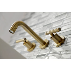 Kingston Brass KS8123CML Manhattan 2-Handle 8 in. Wall Mount Bathroom Faucet, Antique Brass