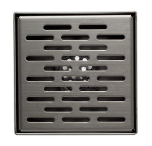 ALFI brand ABSD55C 5" x 5" Modern Square Stainless Steel Shower Drain with Groove Holes