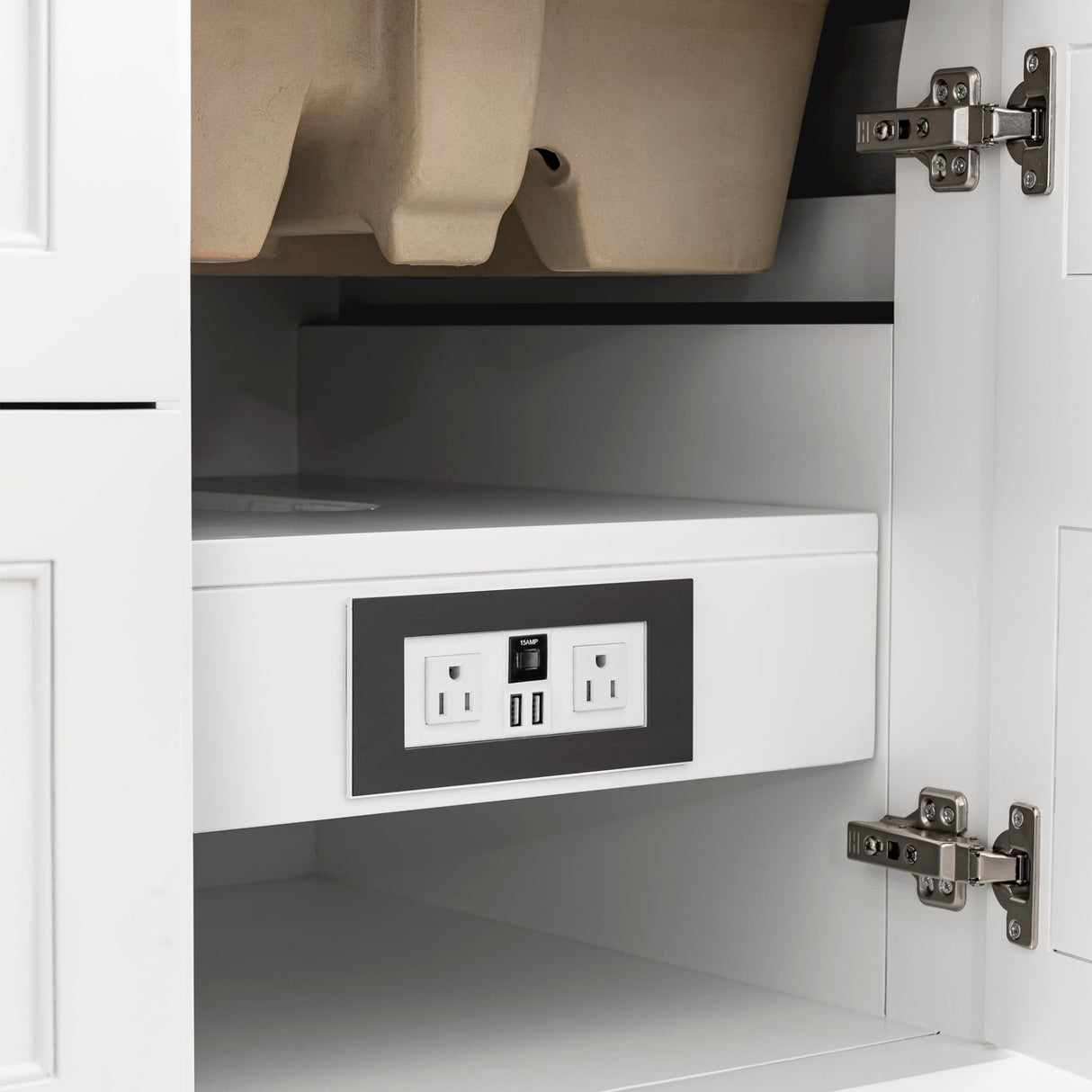 Breckenridge 48" Single Vanity, Bright White w/ 3 CM Carrara Marble Top