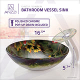 ANZZI LS-AZ8216 Panye Series Vessel Sink in Hand Painted Mural