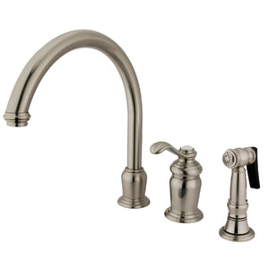 Kingston Brass KS7828TLBS Templeton Single-Handle Widespread Kitchen Faucet, Brushed Nickel