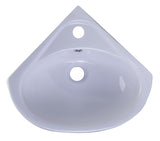 ALFI brand AB109  18" White Corner Porcelain Wall Mounted Bath Sink