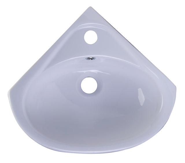 ALFI brand AB109  18" White Corner Porcelain Wall Mounted Bath Sink