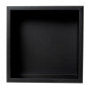 ALFI brand 12" x 12" Black Matte Stainless Steel Square Single Shelf Bath Shower Niche