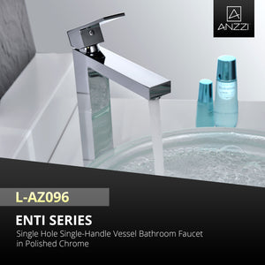ANZZI L-AZ096 Enti Series Single Hole Single-Handle Vessel Bathroom Faucet in Polished Chrome