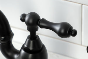 Kingston Brass KS7790ALBS English Country Kitchen Faucet with Brass Sprayer, Matte Black