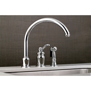 Kingston Brass KS7821TLBS Templeton Single-Handle Widespread Kitchen Faucet, Polished Chrome