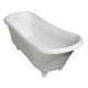 67" White Matte Clawfoot Solid Surface Resin Bathtub