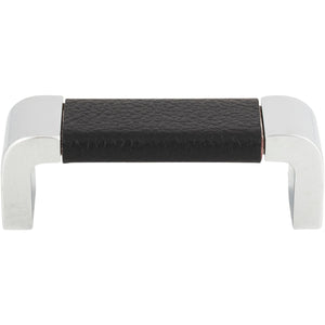 Atlas Homewares Paradigm Pull 3 Inch (c-c) CH & Black Leather