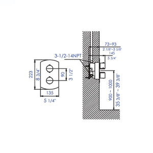 ALFI brand AB3809-BN Brushed Nickel Round Knob 1 Way Thermostatic Shower Mixer