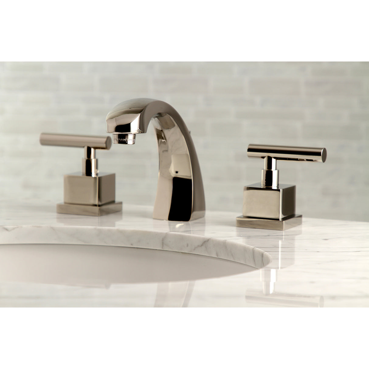 Kingston Brass KS4986CQL Claremont 8" Widespread Bathroom Faucet, Polished Nickel