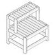 ALFI brand AB4402 20" Double Wooden Stepping Stool Multi-Purpose Accessory