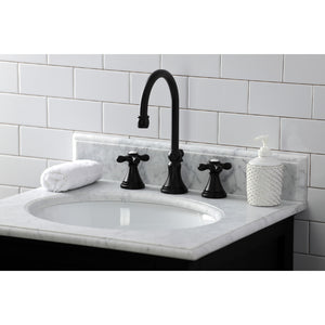 Kingston Brass KS2980AX Governor Widespread Bathroom Faucet with Brass Pop-Up, Matte Black