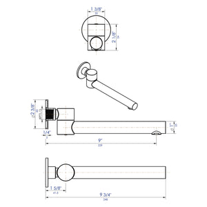 ALFI brand AB6601-PC Polished Chrome Round Foldable Tub Spout