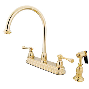 Kingston Brass KB3752BLBS Vintage Centerset Kitchen Faucet, Polished Brass