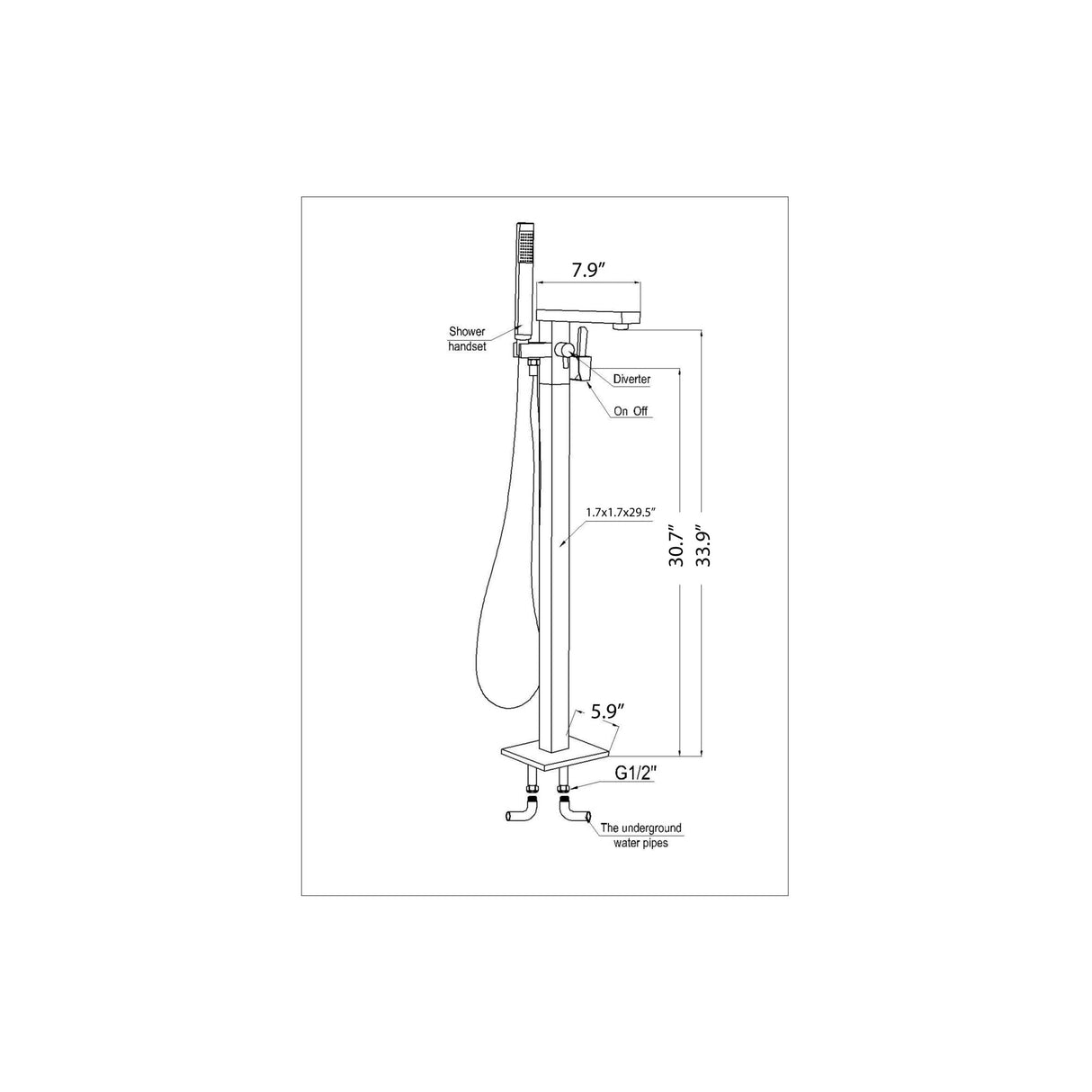 ANZZI FS-AZ0037BN Khone 2-Handle Claw Foot Tub Faucet with Hand Shower in Brushed Nickel