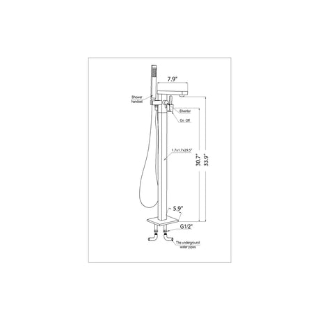 ANZZI FS-AZ0037BN Khone 2-Handle Claw Foot Tub Faucet with Hand Shower in Brushed Nickel