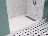 ANZZI SB-AZ103R ALEXANDER 48 in. x 32 in. Right Drain Shower Base in White