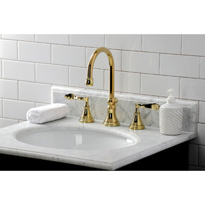 Kingston Brass KS2982CFL Century Widespread Bathroom Faucet with Brass Pop-Up, Polished Brass