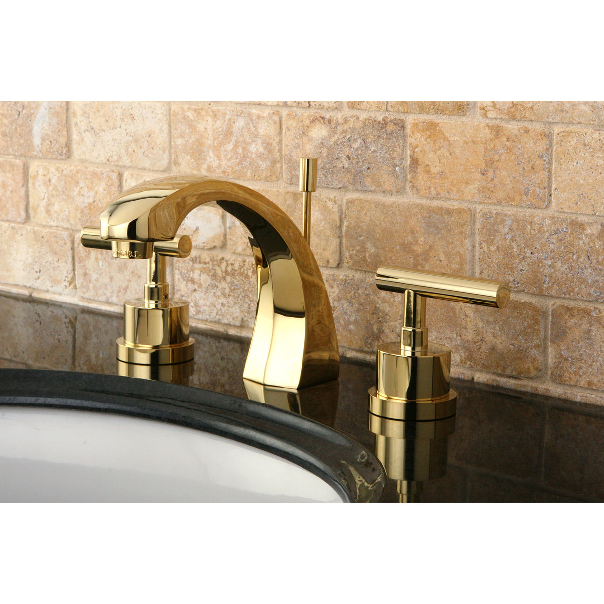Kingston Brass KS4982CML 8 in. Widespread Bathroom Faucet, Polished Brass