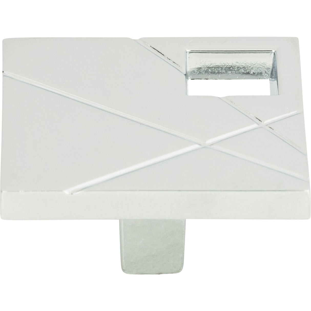 Atlas Homewares Modernist Right Square Knob 1 1/2 Inch Polished Chrome