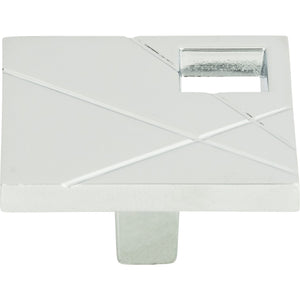 Atlas Homewares Modernist Right Square Knob 1 1/2 Inch Polished Chrome
