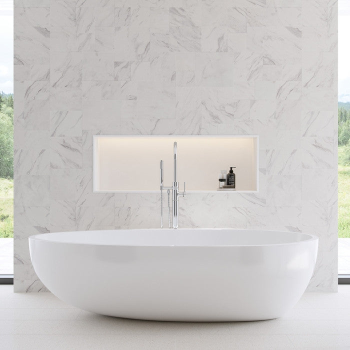 Wetwall Panel Larisis Marble 60in x 96in Bullnose Edge to Flat Edge W7054