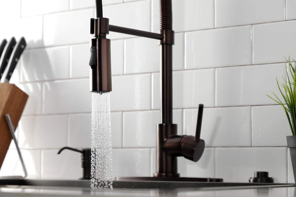 Gourmetier LS8775DL Concord Single-Handle Pre-Rinse Kitchen Faucet, Oil Rubbed Bronze