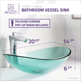 ANZZI LS-AZ076 Major Series Deco-Glass Vessel Sink in Lustrous Green