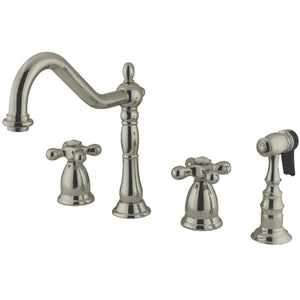 Kingston Brass KS1798AXBS Widespread Kitchen Faucet, Brushed Nickel