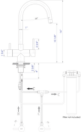 ALFI brand AB2042-PSS Polished Stainless Steel Kitchen Faucet/Drinking Water