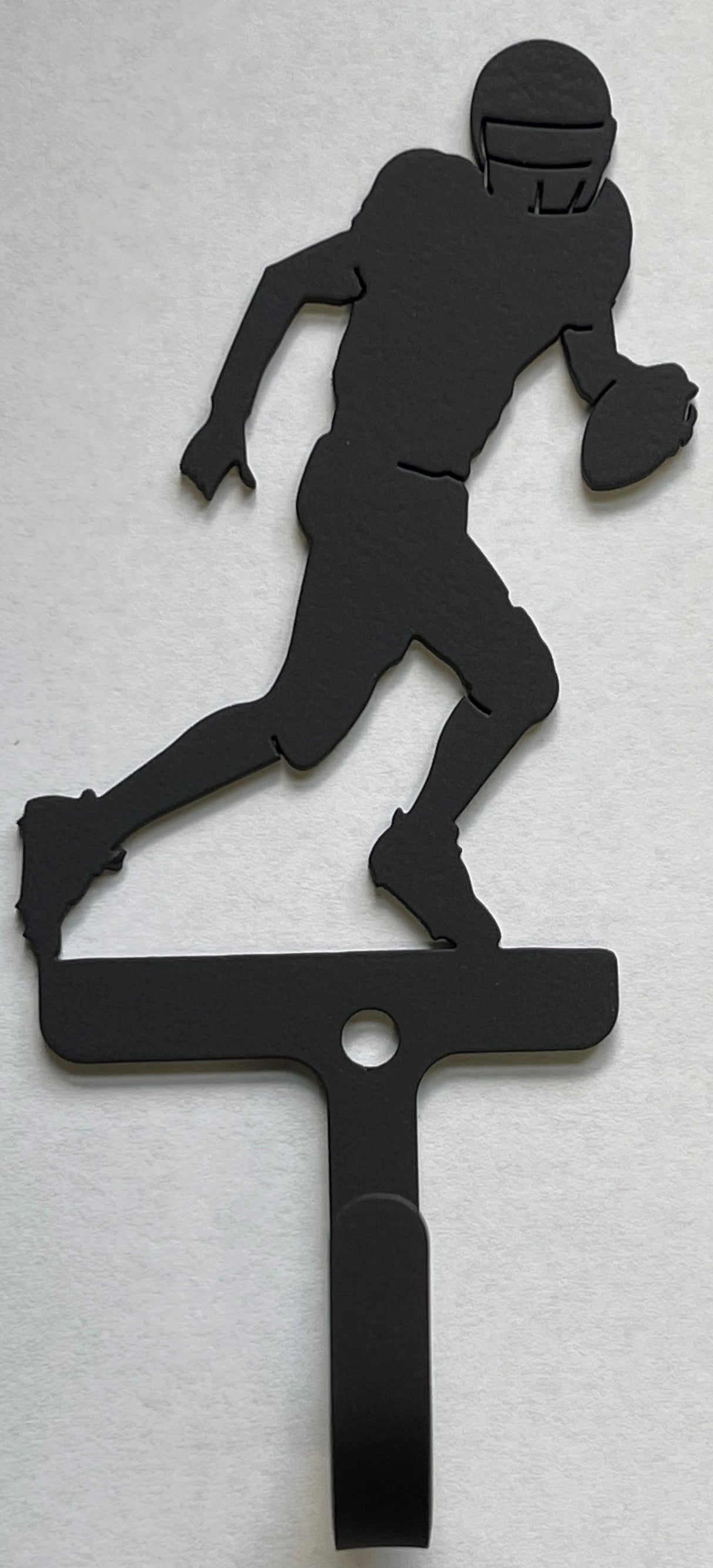 Village Wrought Iron WH-195-S Football Player Wall Hook Small- facing right