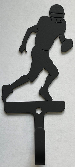Village Wrought Iron WH-195-S Football Player Wall Hook Small- facing right