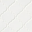 Whisper white arabesque 10.83X15.5 glazed ceramic mesh mounted mosaic wall tile SMOT-PT-WW-ARABESQ product shot multiple tiles angle view