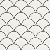 Retro Scallop Bianco Porcelain Mesh-Mounted Mosaic Tile 9.96" x 13.11" Glossy -MSI Collection DOMINO WHITE GLOSSY SCALLOP MOSAIC (BOX OF 15 PCS) (Case)