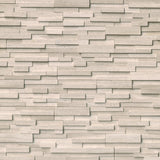 White oak 3D ledger panel 6X24 honed marble wall tile LPNLMWHIOAK624 3DH product shot multiple tiles angle view