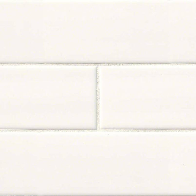 White glossy 4x12 glazed ceramic wall tile msi collection NWHIGLO4X16 product shot multiple tiles angle view #Size_3"x6"